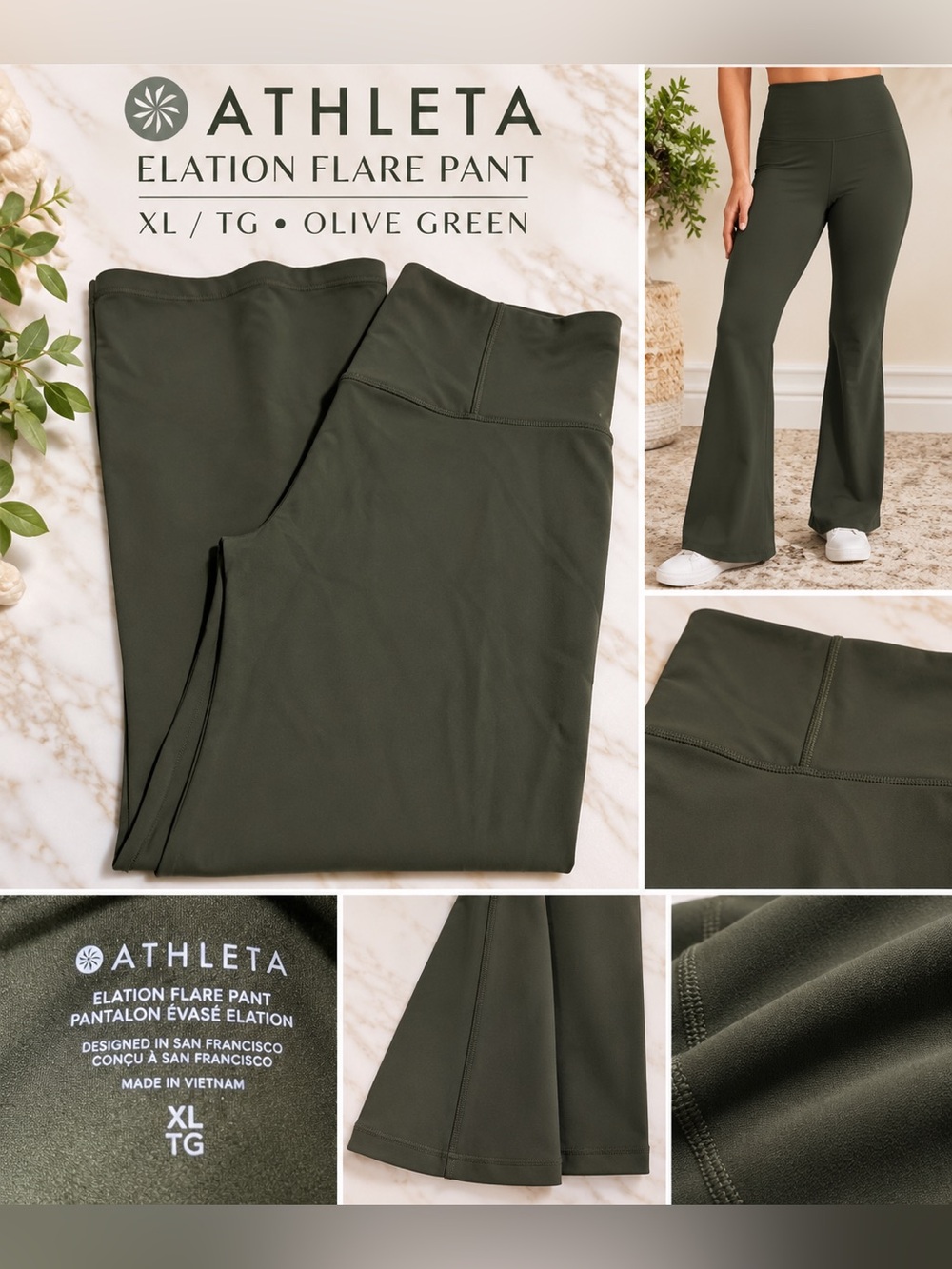 Athleta Olive-Tone Maxi High Waist Pants